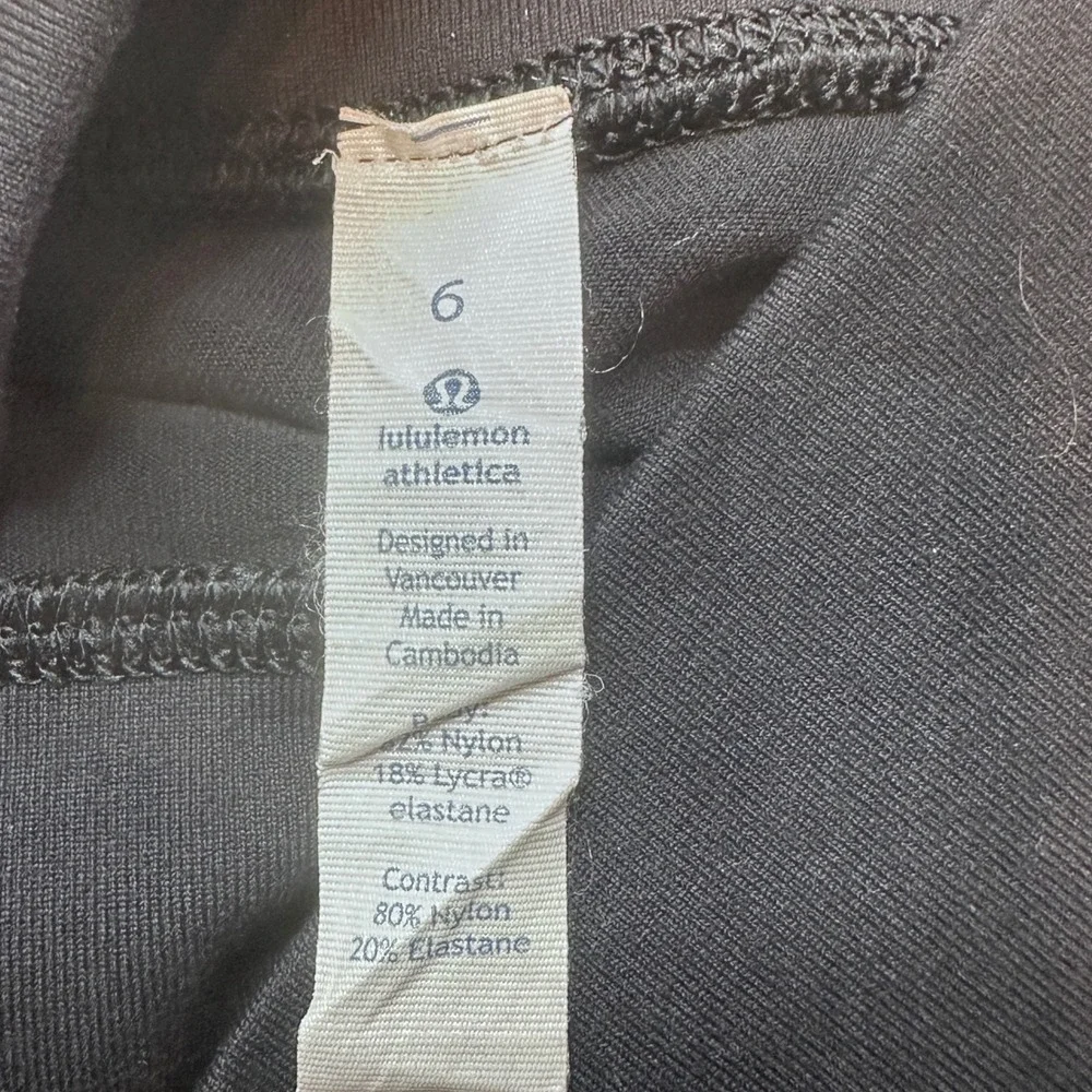 Lululemon Leggings Womens 6 High Rise Lattice Mesh Black Side Pockets Athletic